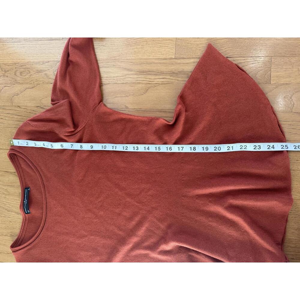 Peruvian Connection Burnt Orange Long Sleeve Scoop Neck Peplum Top Women's Sz M - Picture 7 of 7